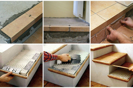 Укладка клинкерной плитки на лестницу