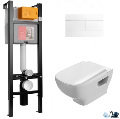 хУнитаз Jacob Delafon Struktura c инсталляцией - комплект E21771RU-00, сиденье микролифт, клавиша белая (E33131RU+EDE102+E70024+E4316-00)