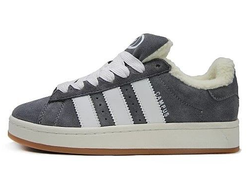 Зимние кроссовки Adidas Campus 00s Grey White With Fur