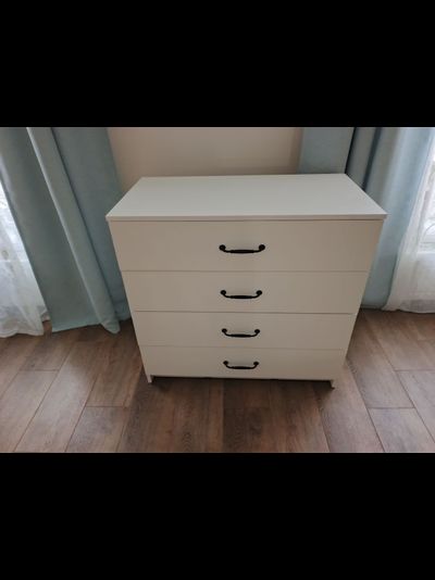 Эва КМ-021 комод 4 ящика (улучшинная фурнитура) Белый