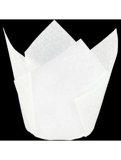 Форма бумажная "тюльпан" для капкейков/кексов (белая, 250шт.), 50*80мм