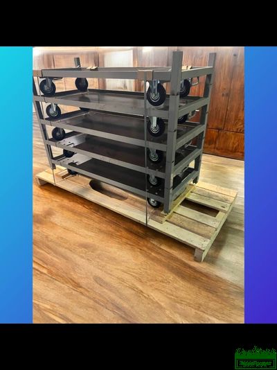 Евро тролль - тележка для цветов (НОВАЯ) в комплекте 3 полки- влагостойкая фанера 6мм.