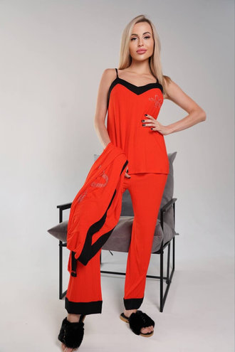 Домашняя одежда Виктория Сикрет 4в1 цвет красный