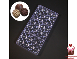 Форма для конфет Полусферы поликарбонат 2,7 см, 32 яч