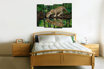 Модульная картина "Хищник на водопое"