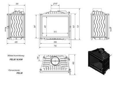 Каминная топка Felix, Kratki (Польша)