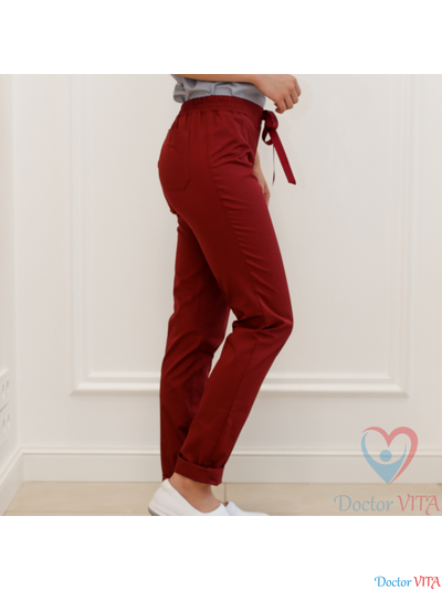 Брюки-слимы DOCLIKE SLIM DL233 Бордовые
