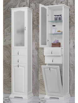 ПЕНАЛ РИСПЕКТО 40 МАТОВЫЙ БЕЛЫЙ (ПЕТЛИ СЛЕВА, С БЕЛЬЕВОЙ КОРЗИНОЙ)