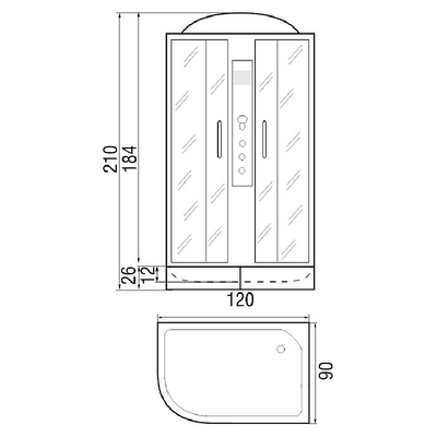 Душевая кабина River Desna 120/90/24 MT L