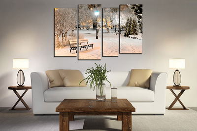 Модульная картина "Зимний парк"