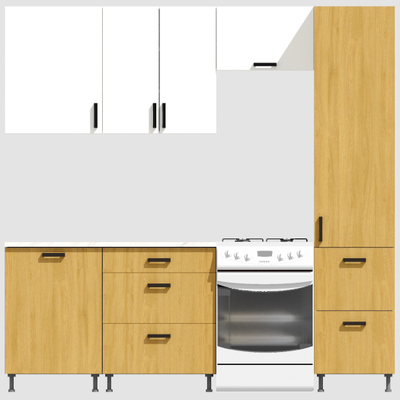 Кухня Эконом 1,8 метра с колонкой (1300х500) Цвет: Белый/Дуб Сонома