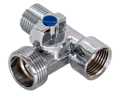 Кран шаровый 1/2"*3/4"*1/2" латунь  [47944]