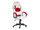 Кресло компьютерное DRIVER (ДРАЙВЕР) кожзам/ткань, белый/красный, 36-01/08