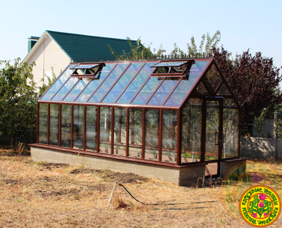 Базовая комплектация теплица из стекла и алюминия ТИТАН размером 6000 х 2500 мм
