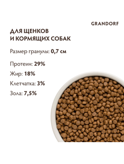 Grandorf Puppy: для щенков всех пород ягненок с индейкой, 3 кг