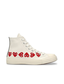 Кеды Converse Play Comme des Garçons Ox White Multi Heart высокие белые фото 162972c