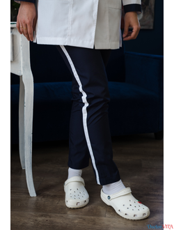 Брюки синие с белыми лампасами IvaMED