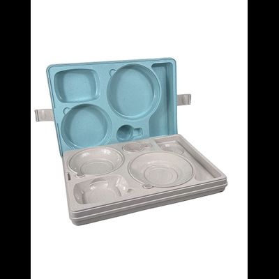 Термоподнос с крышкой 542*390*120 мм. на 5 предметов с зажимом (-40°C до +110°C) п/п