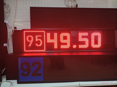 Электронное табло для АЗС 370*1330mm (красный)