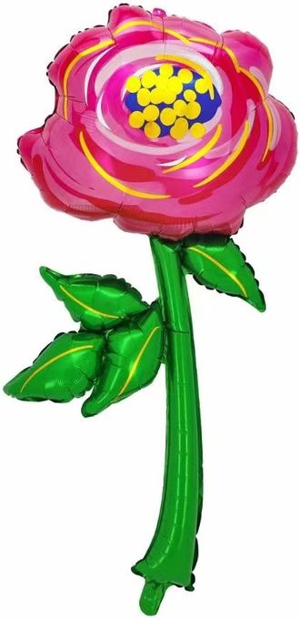 Шар (41&#039;&#039;/104 см) Цветок, Роза, Красный, 1 шт. Falali, КИТАЙ