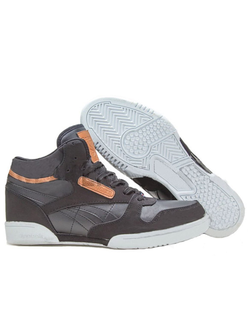 Кроссовки Reebok Classic Leather Mid серые кожаные с мехом