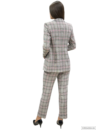 Брюки женские серые в клетку 3428 Pretty One (48 RU)