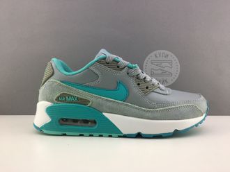 Nike Air Max 90 серые с бирюзовым замша и кожа (38-39) Арт. 049M