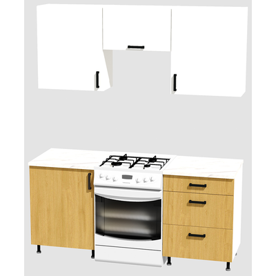 Кухня эконом 1,2 метра (600х600) Цвет: Белый/Дуб Сонома