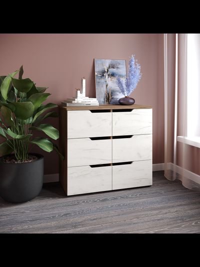 Комод КМ-3 Дуб Крафт Табачный/Дуб Крафт Белый