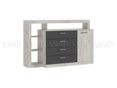 Ангара Комод графит, дуб крафт, Ш1602хВ1040хГ476 мм