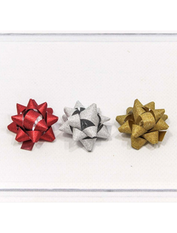 Бант-звезда на подарок "Матовый блеск" (микс), 6,3 см