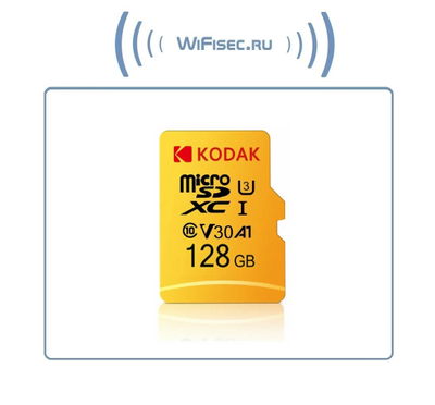 Карта памяти Kodak Micro SD, класс 10, UHS-1 U3 V30 A1 на 128 ГБ, чтение 100 МБ/с, запись данных 30 МБ/с, + переходник SD