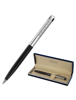 Ручка подарочная шариковая GALANT "ACTUS", корпус серебристый с черным, детали хром, узел 0,7 мм, синяя, 143518
