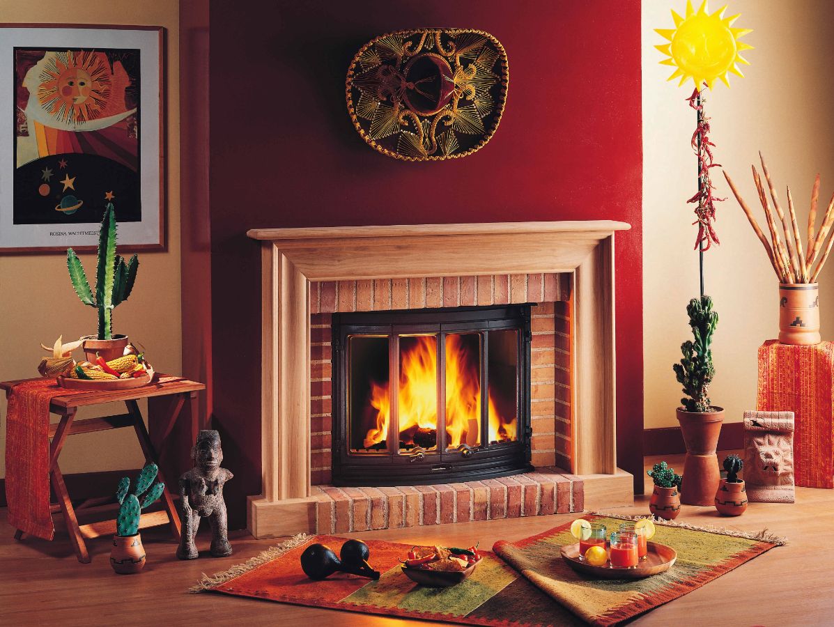 Картина по номерам, набор для росписи акриловыми красками. Топка Jotul i18 Harmony в интерьере.