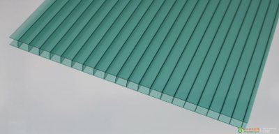 Сотовый поликарбонат SMART Комфорт с эффектом затенения 8мм зеленый