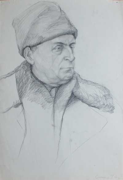 "Атрибуты художника" бумага карандаш Сметанкин Борис 1968 год