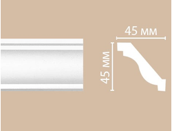 Потолочный плинтус из полиуретана с гладким профилем DECOMASTER (Декомастер) - 96612 (45х45х2400мм)