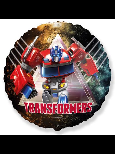 Фольгированный шар с гелием круг "Трансформер Оптимус Прайм" 45см
