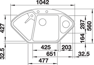 Мойка Blanco DELTA II-F SILGRANIT c кл.-авт. InFino, 523671