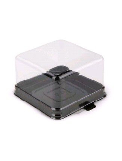 Контейнер для пирожных квадрат (пластик. крыш-дно, прозр/кор.), 92*85*51мм