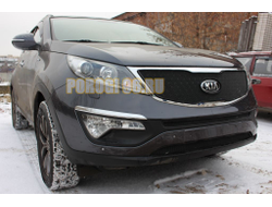 Защита радиатора KIA Sportage 2014-2016 black верх