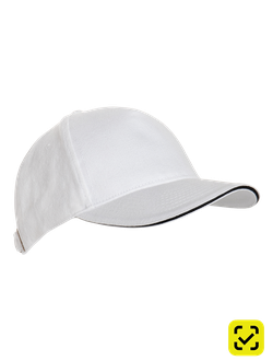 Бейсболка с кантом STAN 5 клиньев хлопок 280, 11K, Белый