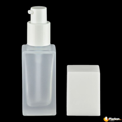 Флакон стеклянный Флокс 30 мл для косметики с кремовым дозатором и защитным колпаком