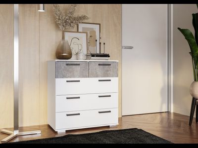 Комод «Стандарт 5» NEW 800*828*460 белый/цемент светлый