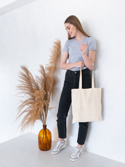 Сумка - шоппер 40х35 см, бежевый, бязь