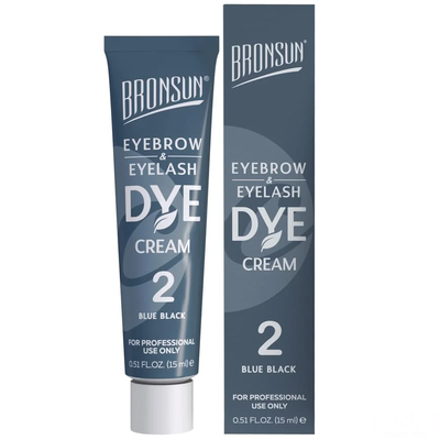 BRONSUN Крем-краска для бровей и ресниц BRC-0002, иссиня-черный №2, 15мл
