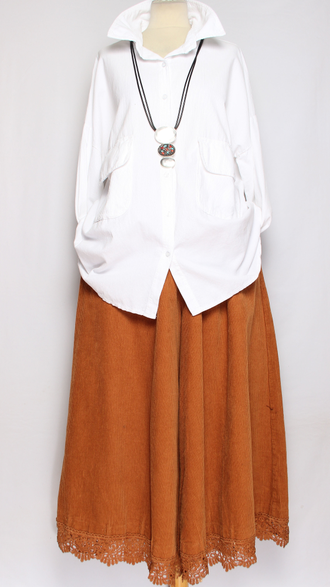 Рубашка Бохо вельветовая "КАРМАНЫ КЛАПАНЫ"  бежевая, белая до р.54