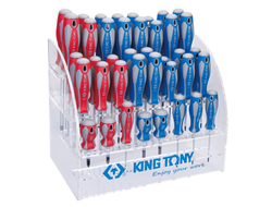 Стенд со стандартными отвертками, серии 1421, 1422, 1423, 1427, 40 предметов KING TONY 31427MR
