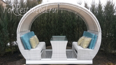 Плетенные качели-беседка Isola 3 белые