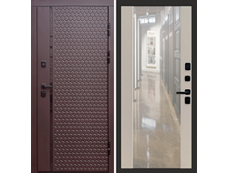 Дверь коричневая Simple шоколад с панелью зеркало